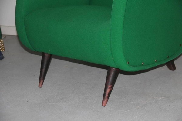 Mid-Century Italian Green Armchairs, 1950s, Set of 2-EH-540955