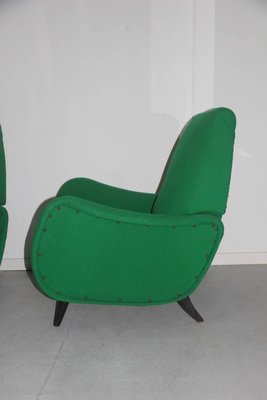 Mid-Century Italian Green Armchairs, 1950s, Set of 2-EH-540955