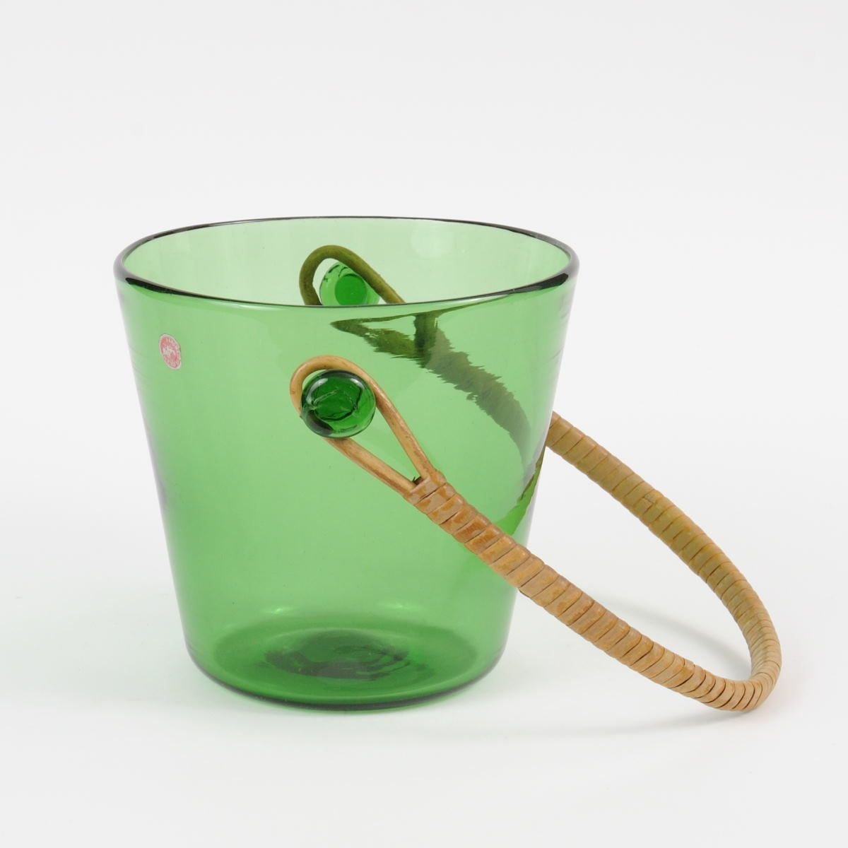 Mid-Century Italian Green Glass Ice Bucket from Empoli, 1950s