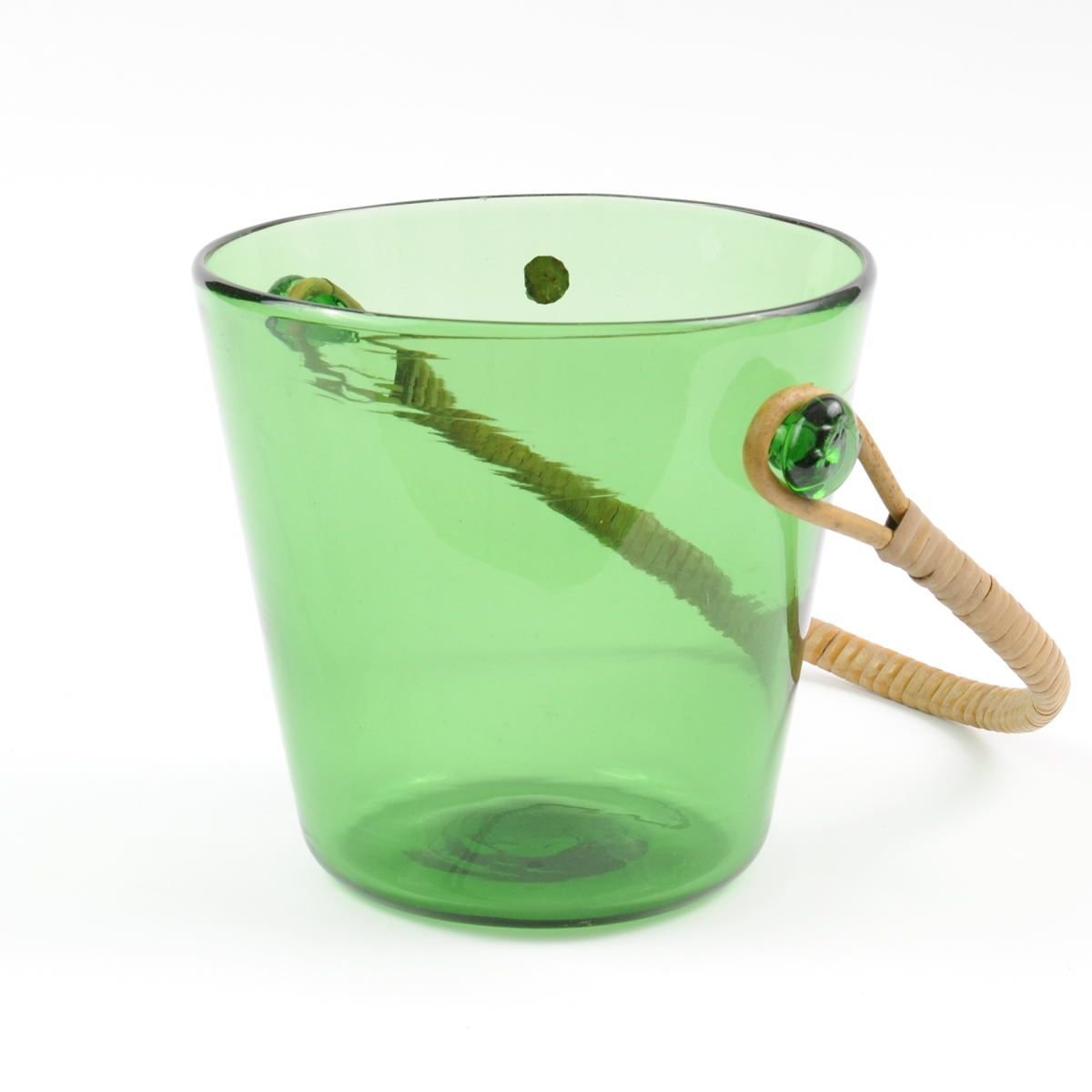 Mid-Century Italian Green Glass Ice Bucket from Empoli, 1950s