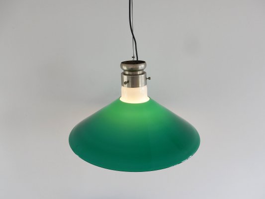 Mid-Century Italian Green Murano Glass Pendant Lamp by Alessandro Pianon for Vistosi-NV-863092