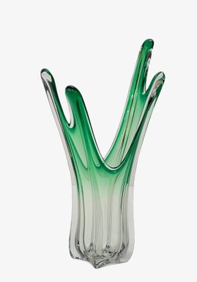 Mid-Century Italian Green Murano Glass Vase Attributed to Fratelli Toso, 1950s-JDR-1147770