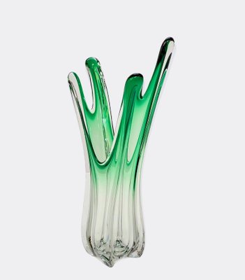 Mid-Century Italian Green Murano Glass Vase Attributed to Fratelli Toso, 1950s-JDR-1147770