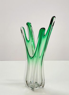 Mid-Century Italian Green Murano Glass Vase Attributed to Fratelli Toso, 1950s-JDR-1147770