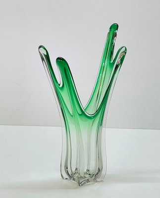 Mid-Century Italian Green Murano Glass Vase Attributed to Fratelli Toso, 1950s-JDR-1147770