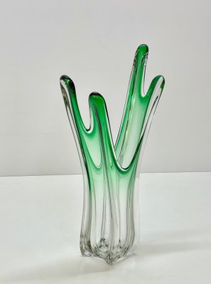 Mid-Century Italian Green Murano Glass Vase Attributed to Fratelli Toso, 1950s-JDR-1147770