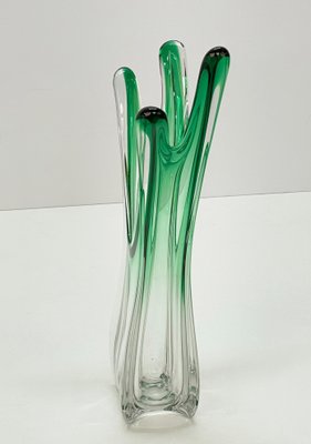 Mid-Century Italian Green Murano Glass Vase Attributed to Fratelli Toso, 1950s-JDR-1147770