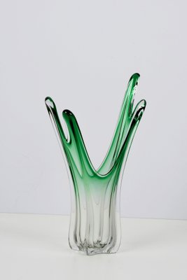 Mid-Century Italian Green Murano Glass Vase Attributed to Fratelli Toso, 1950s-JDR-1147770