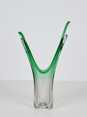 Mid-Century Italian Green Murano Glass Vase Attributed to Fratelli Toso, 1950s-JDR-1147770