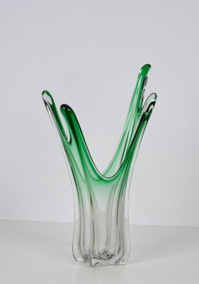 Mid-Century Italian Green Murano Glass Vase Attributed to Fratelli Toso, 1950s-JDR-1147770