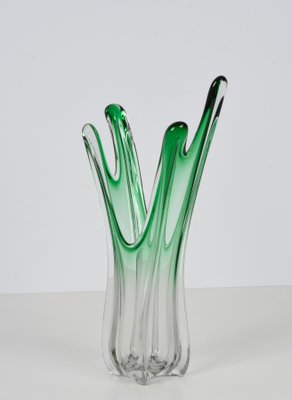 Mid-Century Italian Green Murano Glass Vase Attributed to Fratelli Toso, 1950s-JDR-1147770