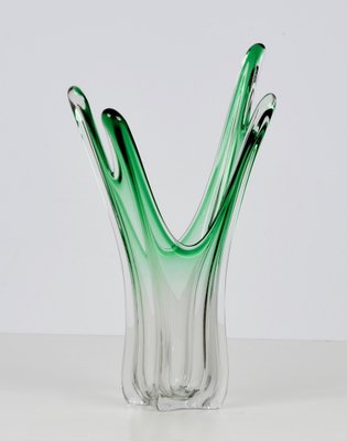 Mid-Century Italian Green Murano Glass Vase Attributed to Fratelli Toso, 1950s-JDR-1147770