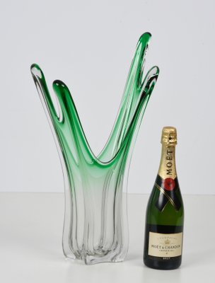 Mid-Century Italian Green Murano Glass Vase Attributed to Fratelli Toso, 1950s-JDR-1147770