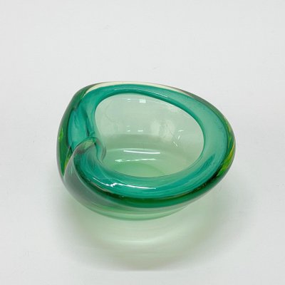 Mid-Century Italian Green Sommerso Murano Glass Decorative Bowl by Flavio Poli, 1960s-JDR-1125442