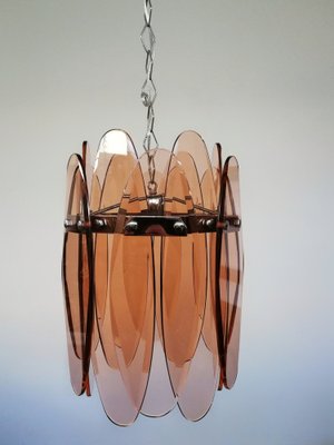 Mid-Century Italian Ground Pink Glass Ceiling Lamp from Veca-UIW-1188051