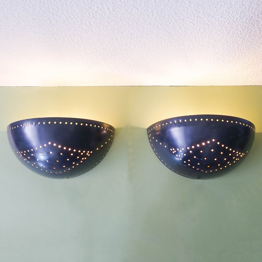 Mid-Century Italian Half-Moon Sconces in the style of Stilnovo, 1950s, Set of 2