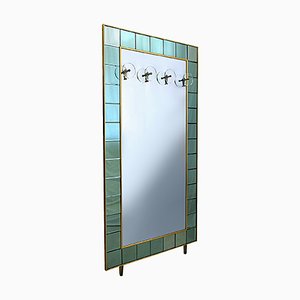 Mid-Century Italian Hallway Mirror and Coat Rack in the Style of Fontana Arte-IEI-980378