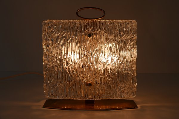 Mid-Century Italian Ice Glass Table Lamp, 1950s-WPT-570071