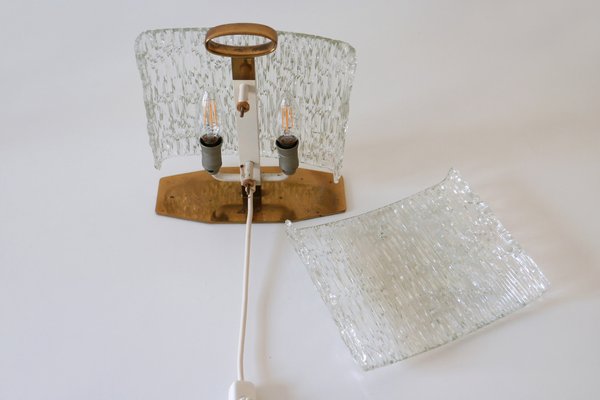 Mid-Century Italian Ice Glass Table Lamp, 1950s-WPT-570071