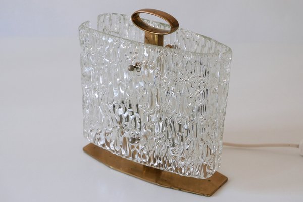 Mid-Century Italian Ice Glass Table Lamp, 1950s-WPT-570071