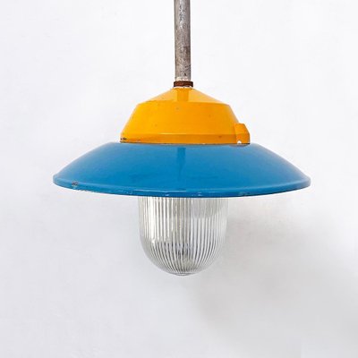 Mid-Century Italian Industrial Metal Colored Chandelier by Palazzoli, 1950s-GDD-1097204