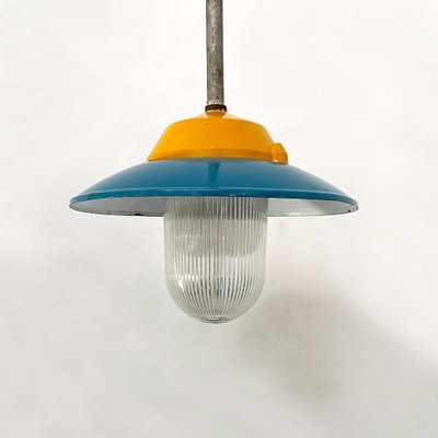 Mid-Century Italian Industrial Metal Colored Chandelier by Palazzoli, 1950s-GDD-1097204