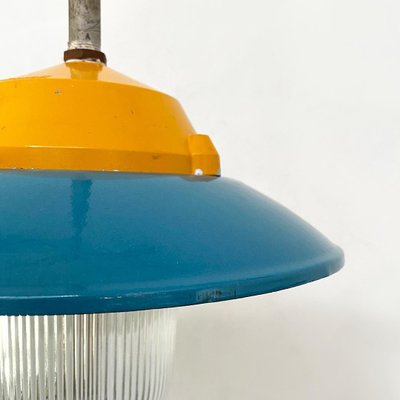 Mid-Century Italian Industrial Metal Colored Chandelier by Palazzoli, 1950s-GDD-1097204