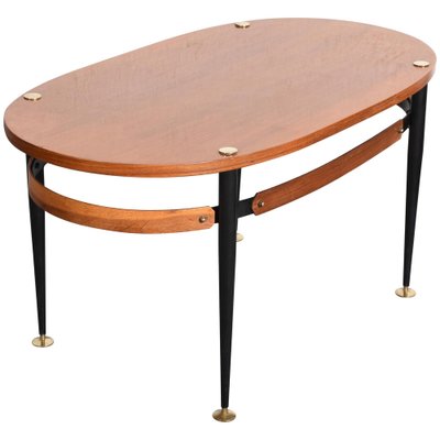 Mid-Century Italian Iron & Teak Wood Coffee Table by Silvio Cavatorta, 1950s-JDR-1126081