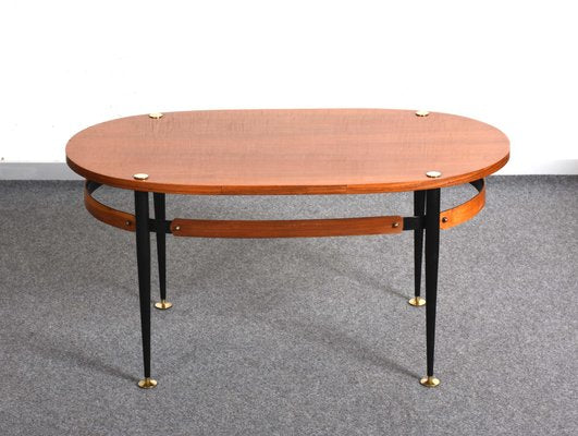 Mid-Century Italian Iron & Teak Wood Coffee Table by Silvio Cavatorta, 1950s-JDR-1126081