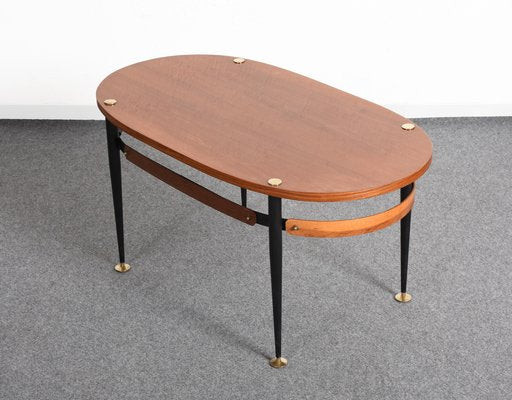 Mid-Century Italian Iron & Teak Wood Coffee Table by Silvio Cavatorta, 1950s-JDR-1126081