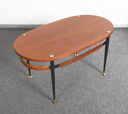 Mid-Century Italian Iron & Teak Wood Coffee Table by Silvio Cavatorta, 1950s-JDR-1126081