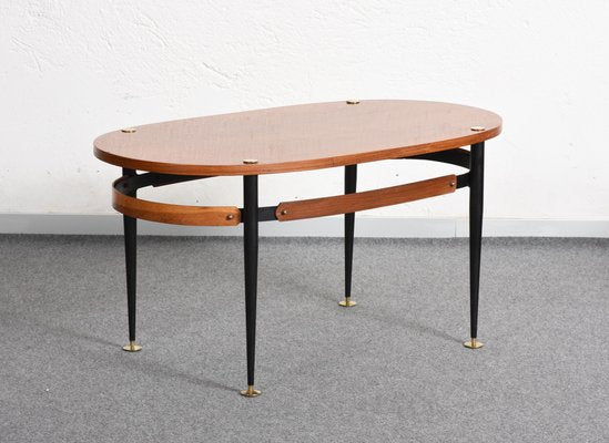 Mid-Century Italian Iron & Teak Wood Coffee Table by Silvio Cavatorta, 1950s-JDR-1126081