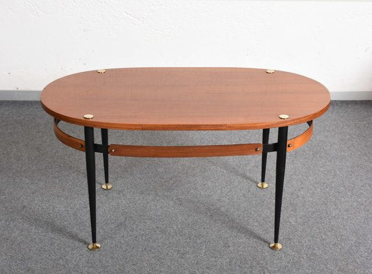 Mid-Century Italian Iron & Teak Wood Coffee Table by Silvio Cavatorta, 1950s-JDR-1126081