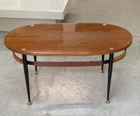 Mid-Century Italian Iron & Teak Wood Coffee Table by Silvio Cavatorta, 1950s-JDR-1126081