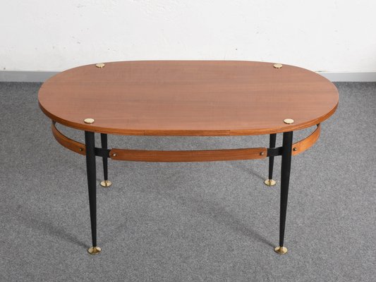 Mid-Century Italian Iron & Teak Wood Coffee Table by Silvio Cavatorta, 1950s-JDR-1126081