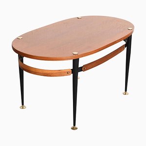 Mid-Century Italian Iron & Teak Wood Coffee Table by Silvio Cavatorta, 1950s-JDR-1126081