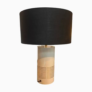 Mid-Century Italian Ivory and Gold Painted Metal Table Lamp by Tommaso Barbi, 1970s-NMK-1732213