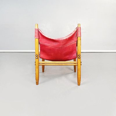 Mid-Century Italian Leather & Wood Oasi 85 Armchair attributed to Legler for Zanotta, 1960s-GDD-1386621