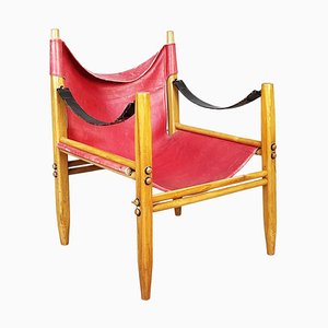 Mid-Century Italian Leather & Wood Oasi 85 Armchair attributed to Legler for Zanotta, 1960s-GDD-1386621