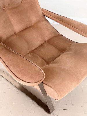 Mid-Century Italian Lounge Chair in Suede by Guido Bonzani for Tecnosalotto, 1970s-VNE-1306692