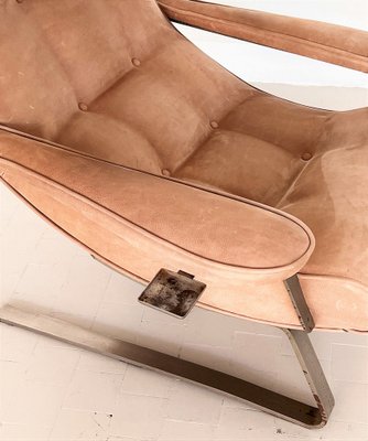 Mid-Century Italian Lounge Chair in Suede by Guido Bonzani for Tecnosalotto, 1970s-VNE-1306692