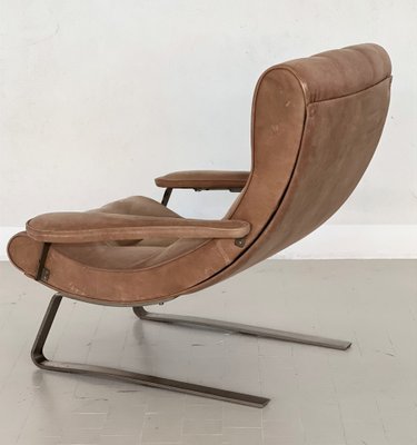 Mid-Century Italian Lounge Chair in Suede by Guido Bonzani for Tecnosalotto, 1970s-VNE-1306692