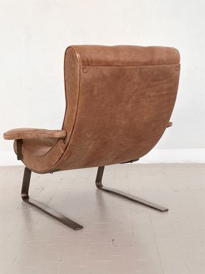 Mid-Century Italian Lounge Chair in Suede by Guido Bonzani for Tecnosalotto, 1970s-VNE-1306692