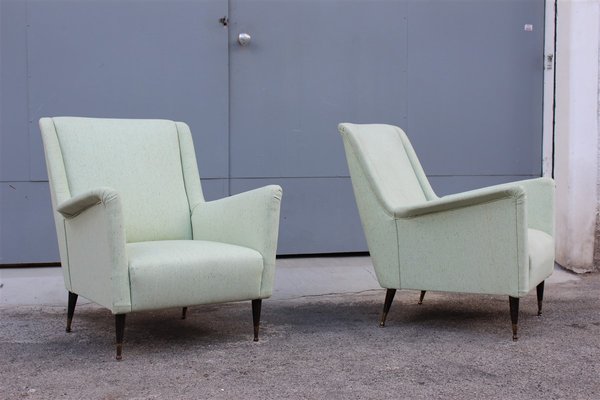 Mid-Century Italian Lounge Chairs in the Style of Gio Ponti, Set of 2-EH-637559