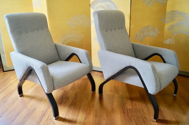 Mid-Century Italian Lounge Chairs in the Style of Ico Parisi, 1960s, Set of 2-DVX-900967