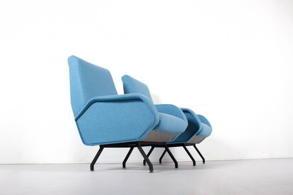 Mid-Century Italian Lounge Chairs in the Style of Marco Zanuso, Set of 2-QT-1263471