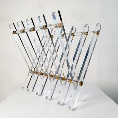 Mid-Century Italian Magazine Holder in Acrylic Glass-FO-1278225