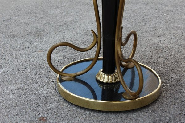 Mid-Century Italian Mahogany and Brass Coffee Table, 1950s-EH-664115