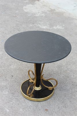 Mid-Century Italian Mahogany and Brass Coffee Table, 1950s-EH-664115