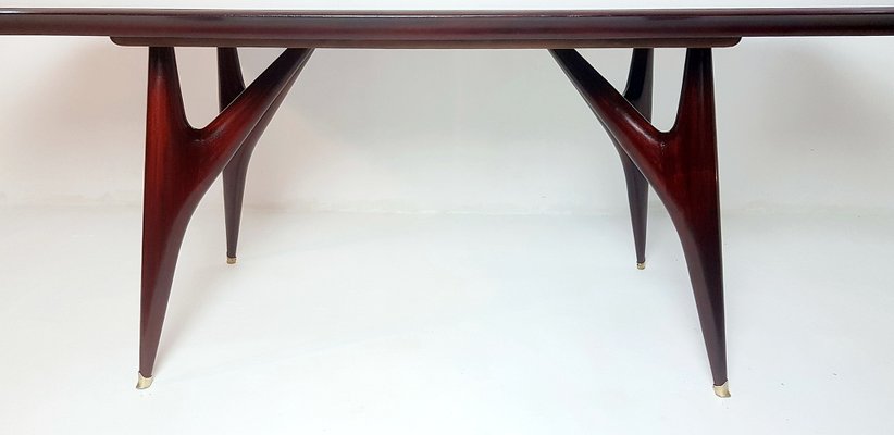 Mid-Century Italian Mahogany Dining Table by Vittorio Dassi, 1950s-FO-550227